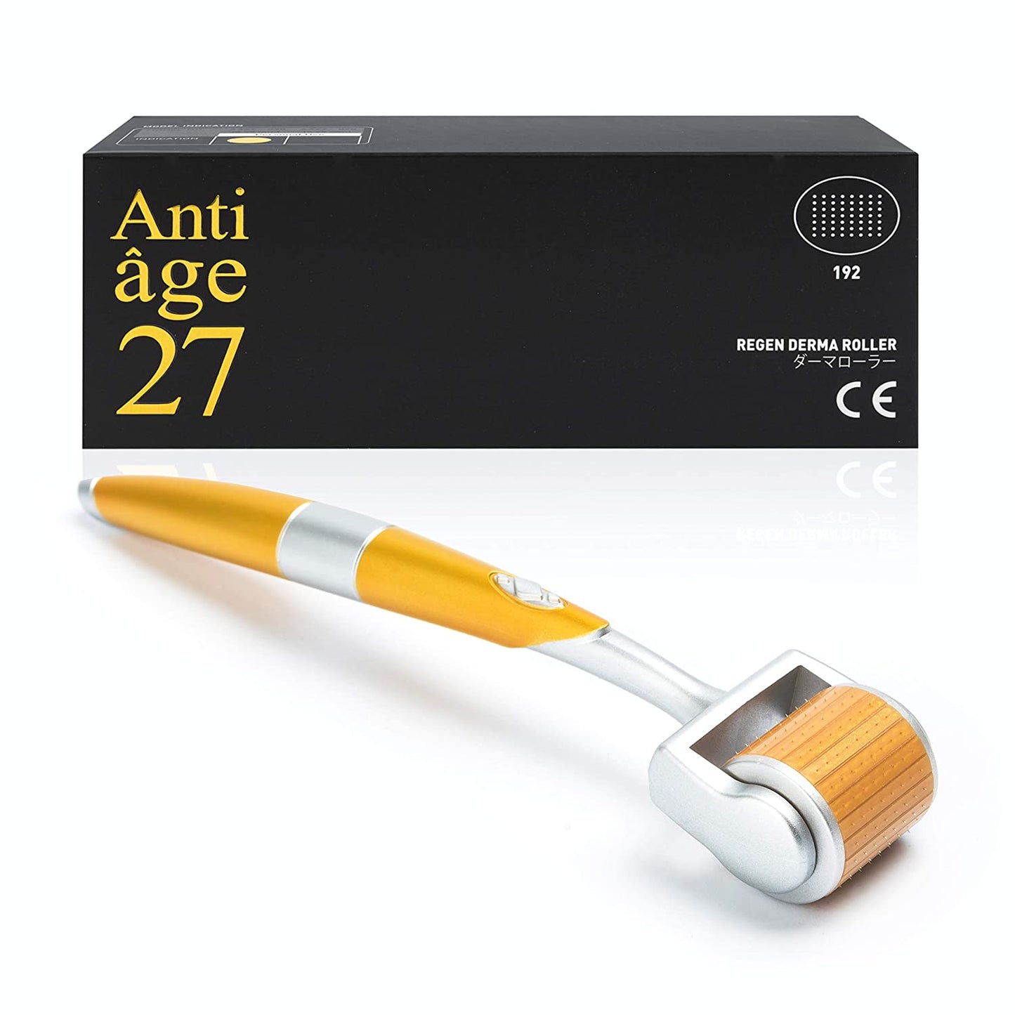 Antiage27 Regen Premium Derma Roller for Face Titanium Microdermabrasion 192 Includes Storage & Head Protector (0.20Mm)