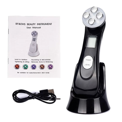 5 in 1 Facial Beauty Skin Tightening Machine RF LED Light Photon Therapy Beauty Device