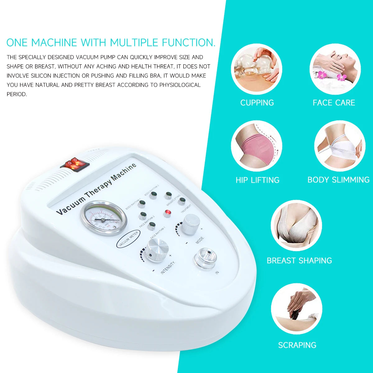 Vacuum Breast Enlargement Butt Lifting Machine Roller Face Tightening Body Shaping Beauty Device Vacuum Therapy Equipment