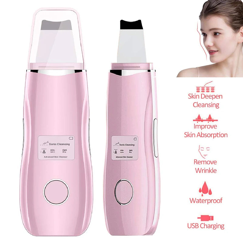 Skin Rejuvenation Nano Face Mist Steamer + Ultrasonic Skin Scrubber Skin Peeling Extractor Facial Deep Cleaning Beauty Device