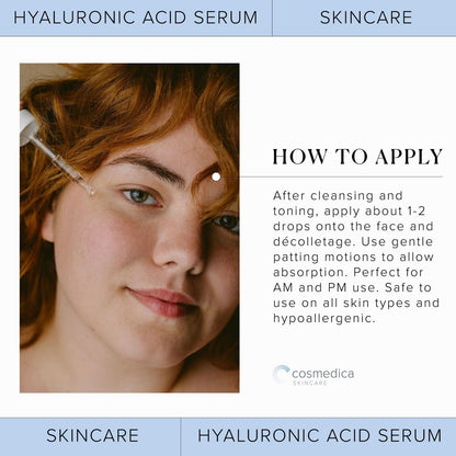 Hyaluronic Acid Serum for Skin 100% Pure anti Aging Serum Intense Hydration 2Oz