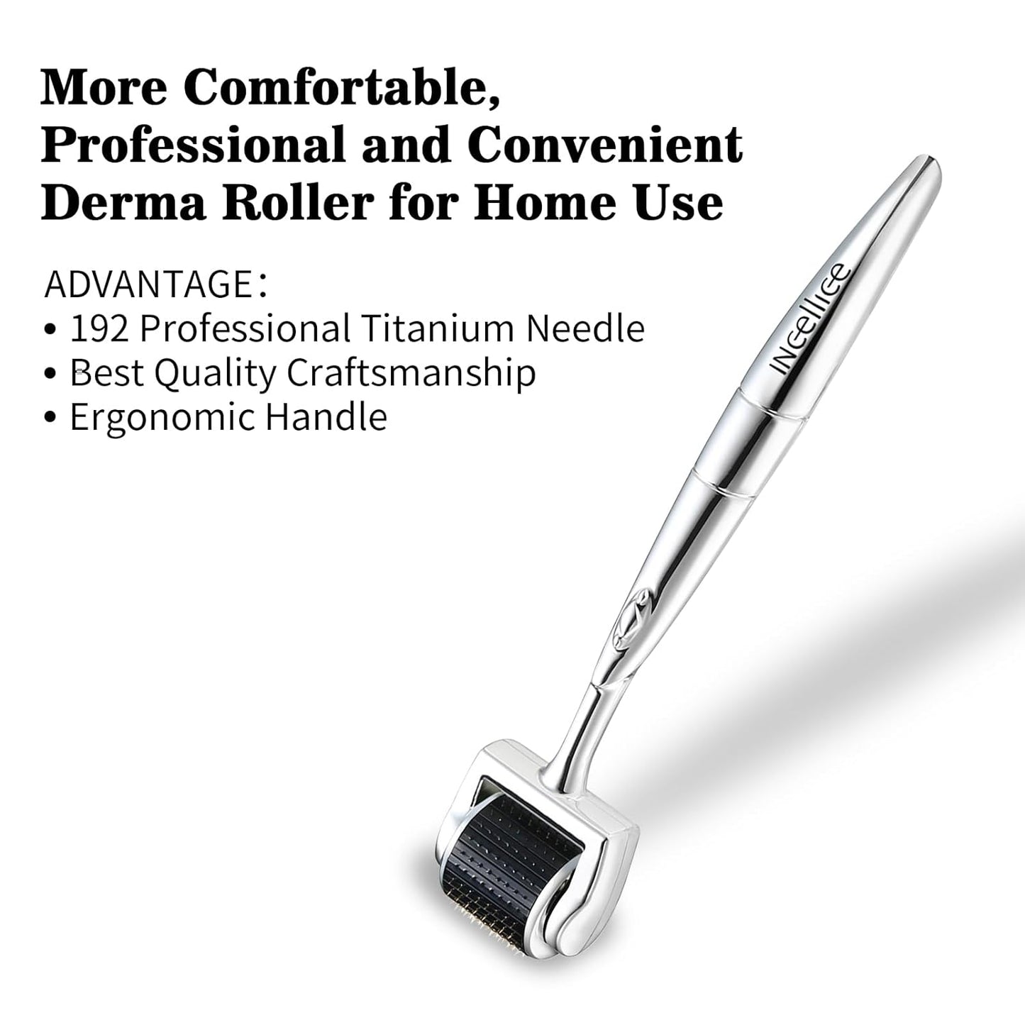 Derma Roller Microneedle Roller, 192 Real Titanium Microneedling Roller, Micro Needling Roller for Men and Women Home Use