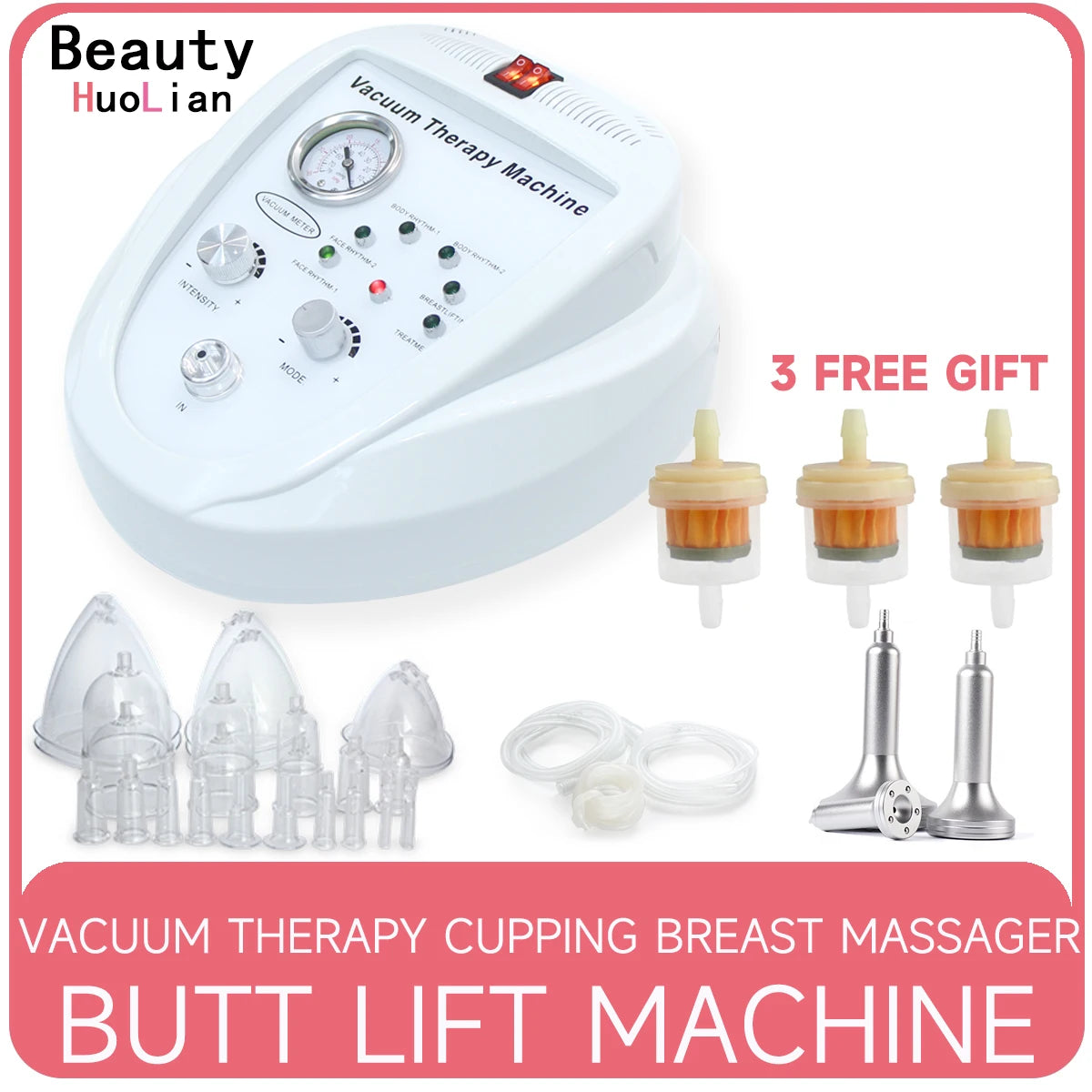 Vacuum Breast Enlargement Butt Lifting Machine Roller Face Tightening Body Shaping Beauty Device Vacuum Therapy Equipment