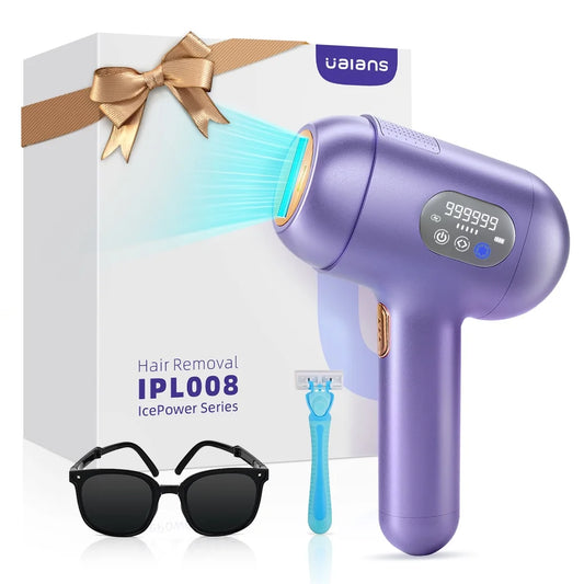 IPL Laser Hair Removal Device, Cordless Ice-Cooling IPL Hair Remover, Painless & Permanent for Women and Men, 3 Weeks Faster Effect, At-Home Hair Removal for Face Body Armpit