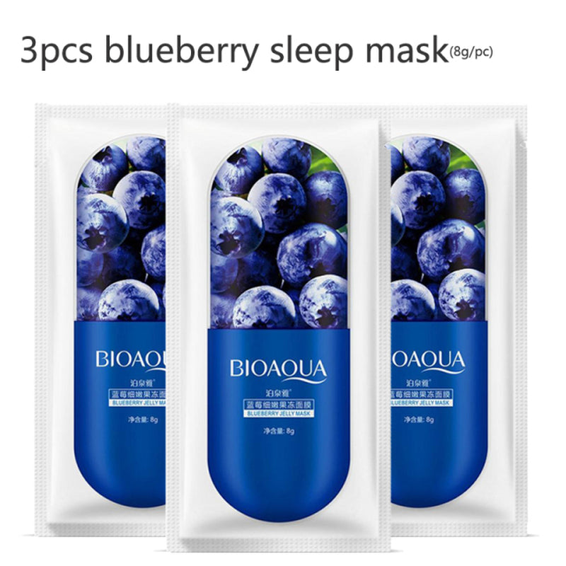 Skin Care Natural Fruit Plant Facial Mask Moisturizing Oil-Control Blueberry Cucumber Pomegranate Fruit Aloe Sheet Face Mask