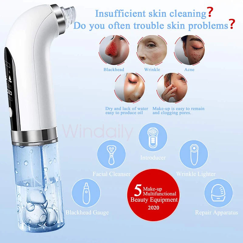 2024 Blackhead Remover Pore Vacuum Cleaner Electric Micro Small Bubble Facial Cleasing Machine USB Rechargeable Beauty Device