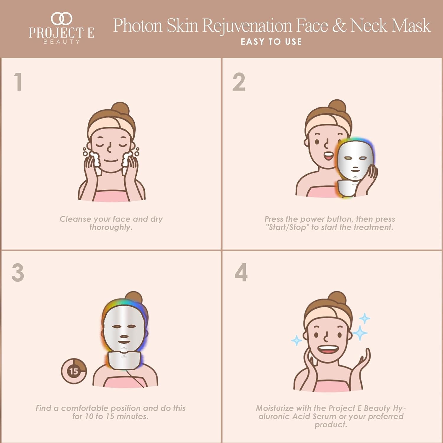 LED Light Therapy Mask | LED Face & Neck Mask | Skin Rejuvenation | 7 Colors | anti Aging | Reduce Wrinkles | Anti-Inflammation | Brightening Skincare Mask