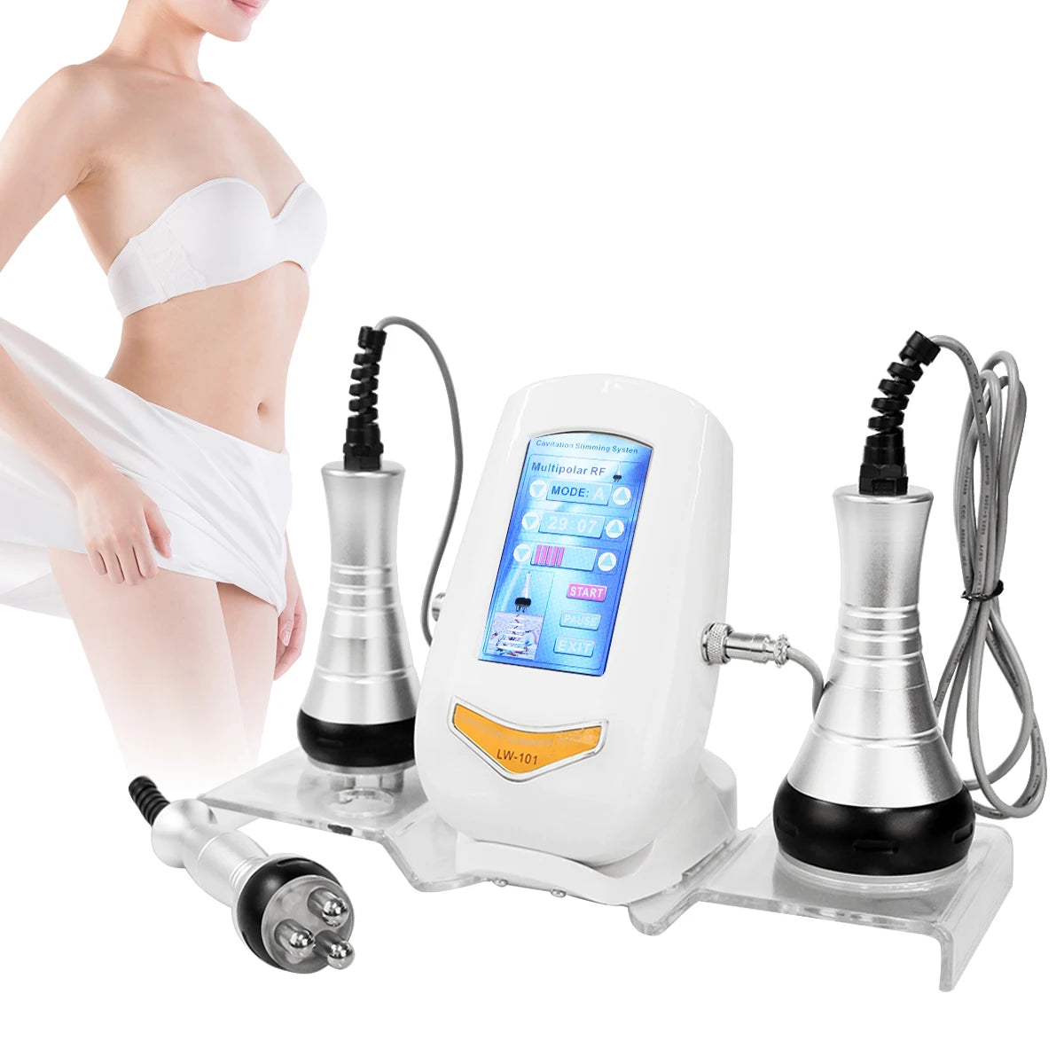 Metal Head 40K Cavitation Body Slimming Massage Machine Weight Loss Facial Radio Frequency Skin Tightening Beauty Device