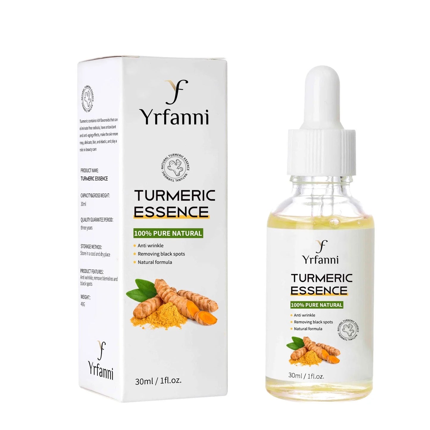 Turmeric Essence Can Mildly Moisturize the Face, Fade Fine Lines, and Whiten Aging Skin 30Ml Serum for Face Dark Spot Corrector Face Serum anti Aging