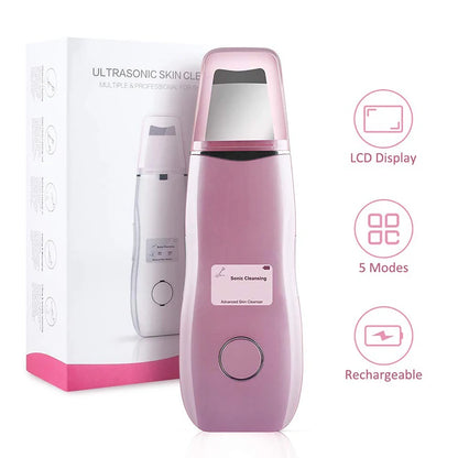 Skin Rejuvenation Nano Face Mist Steamer + Ultrasonic Skin Scrubber Skin Peeling Extractor Facial Deep Cleaning Beauty Device