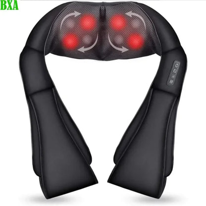 U Shape Shiatsu Back Shoulder and Neck Massager Electric Full Body Massager with Heat Deep Tissue Kneading Pillow Massager