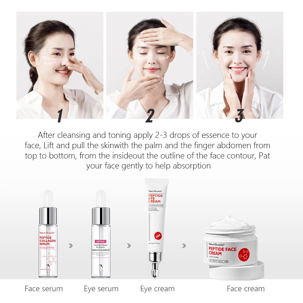 Peptide Collagen Face Serum anti Aging Moisturize Hyaluronic Acid Facial Essence Firming anti Wrinkle Face Care