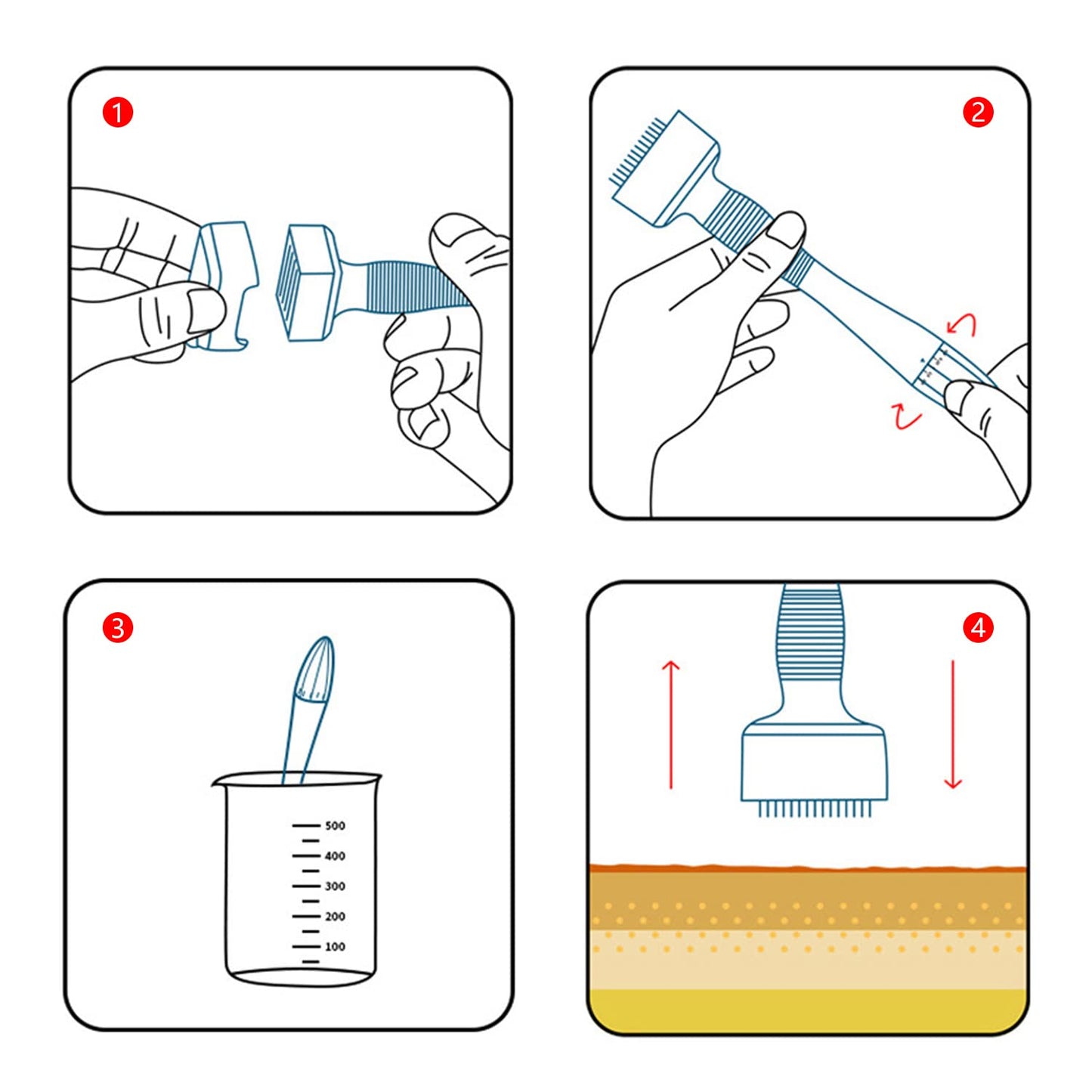 Derma Stamp Adjustable,  Microneedle Stamp for Women and Men, Professional 140 Titanium Microneedling Pen for Face, Beard Derma Stamper for Home Use