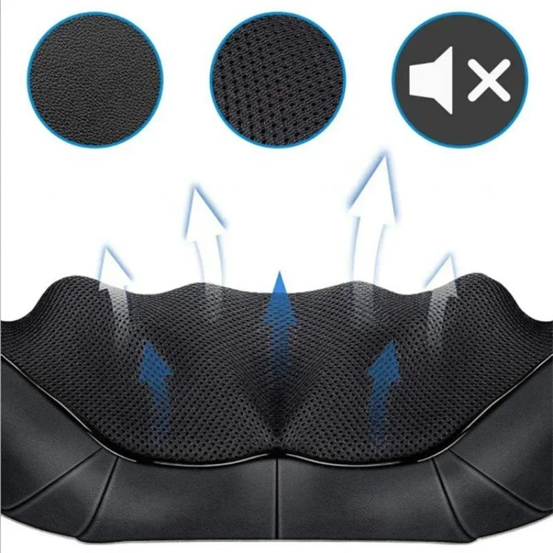 U Shape Shiatsu Back Shoulder and Neck Massager Electric Full Body Massager with Heat Deep Tissue Kneading Pillow Massager