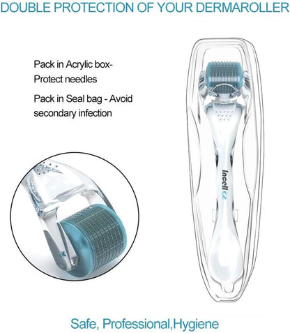 Derma Roller Professional Microneedling Roller, 200 Real Titanium Needle Micro Needling Roller for Men and Women