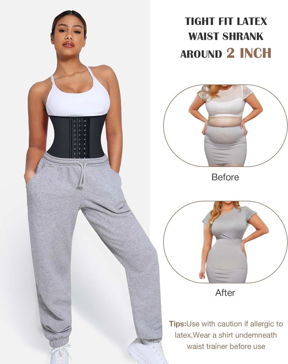 Waist Trainer for Women Latex Waist Cincher Corset